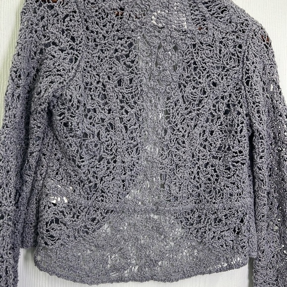 Anthropologie - Angels Of The North Grey Odense Open Knit Open Cardigan Medium - Picture 12 of 13
